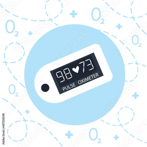 Pulse oximeter top view, illustration in flat style