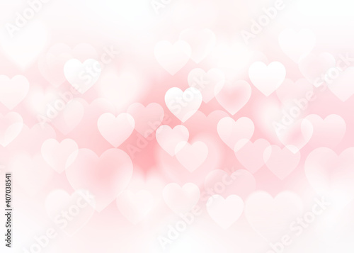 Hearts. Heart bokeh on pink color background for Valentine Day or for love scene or for Christmas festival or for wallpaper.