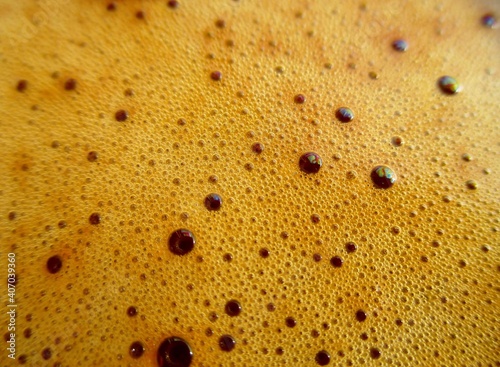 Black coffee foam background and texture