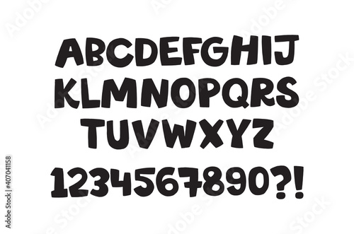 Vector stylized cartoon English Alphabet. Hand drawn typeface © ARNICA