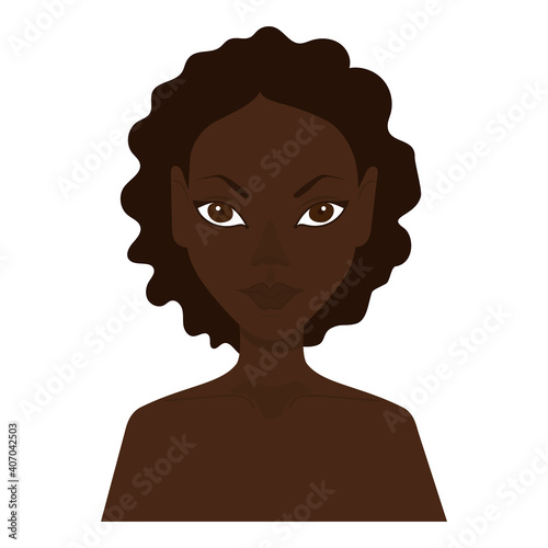 The face of a young, dark-skinned girl.