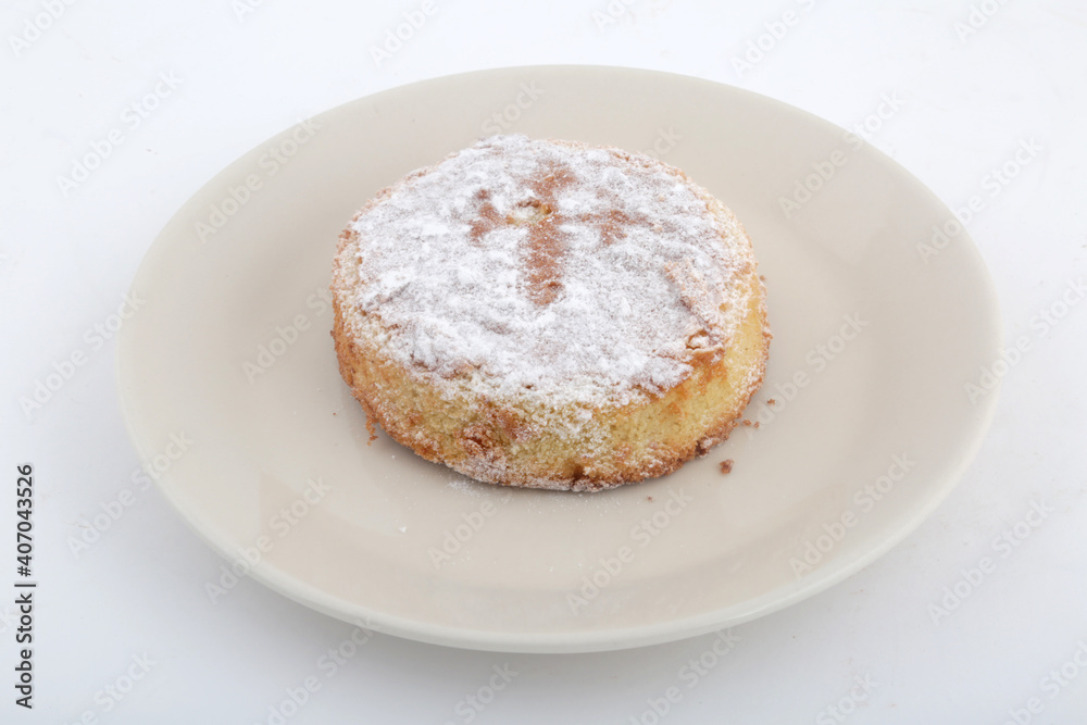 typical spanish cake known as tarta de santiago