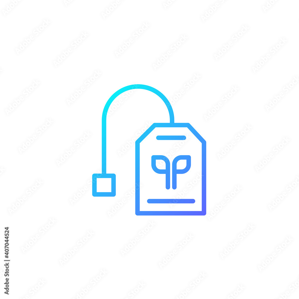 Tea bag icon. Icon for cafe and restaurant in blue gradient style. Tea bag icon. Icon for cafe and restaurant in blue gradient style.
