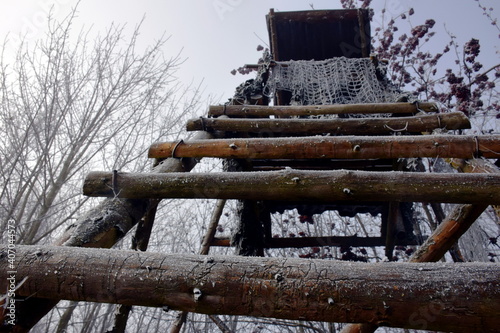 Jagdstand im Frostigen Nebel auf der Schwäbischen Alb photo