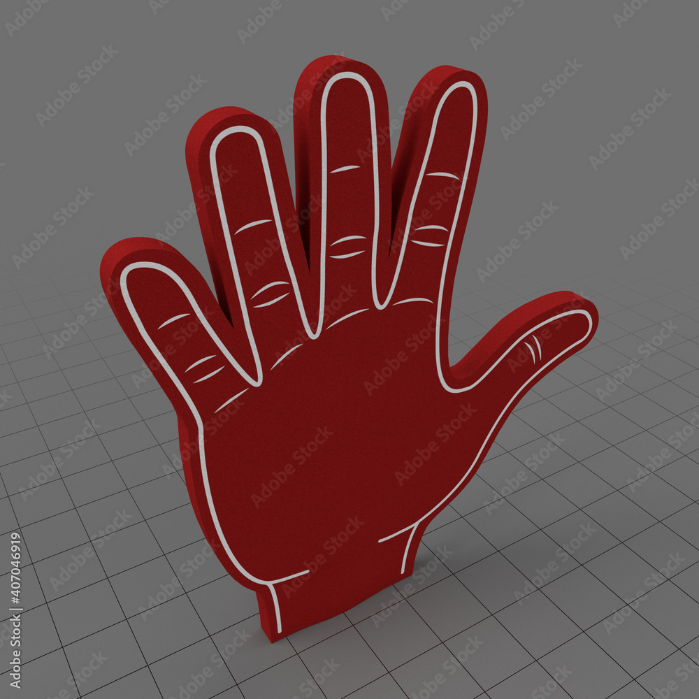 Foam hand high five Stock 3D asset Adobe Stock