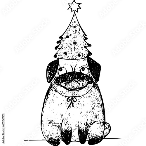 Christmas pug