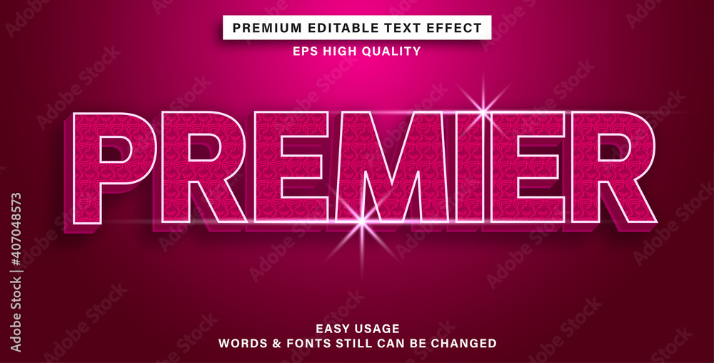 editable text effect premier