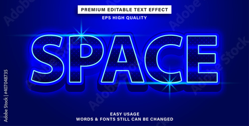 editable text effect space