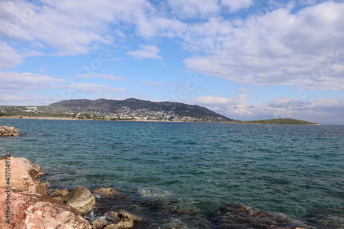 view of the sea and mountains