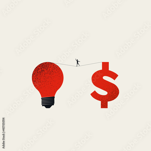 Investment in new ideas, business vector concept. Success and innovation symbol.