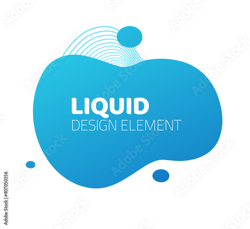 Fluid liquid splash frame element design for text copy space vector abstract, modern design of blob background shape, blue color curve pattern, backdrop idea for flyer or presentation