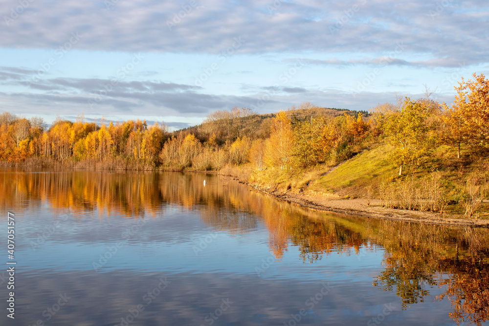 Autumn landscape with lake