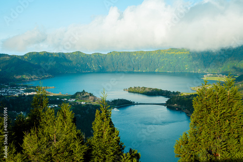 Lagoa das Sete Cidades na ilha de São Miguel, Açores photo