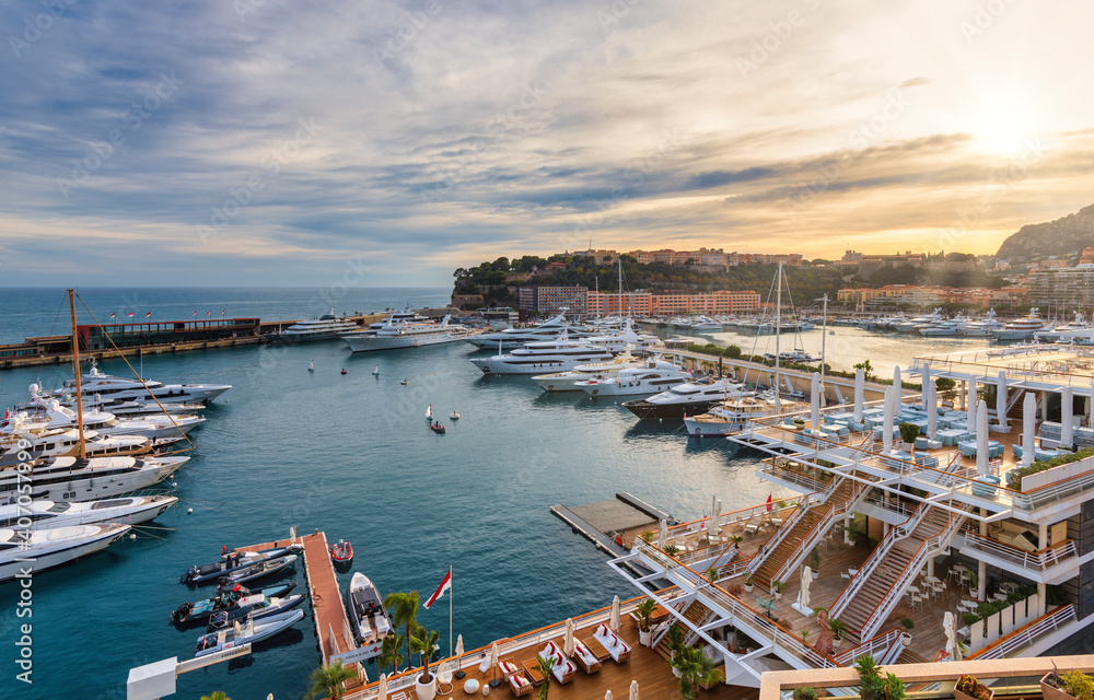 View of the marina in Monte Carlo, Monaco