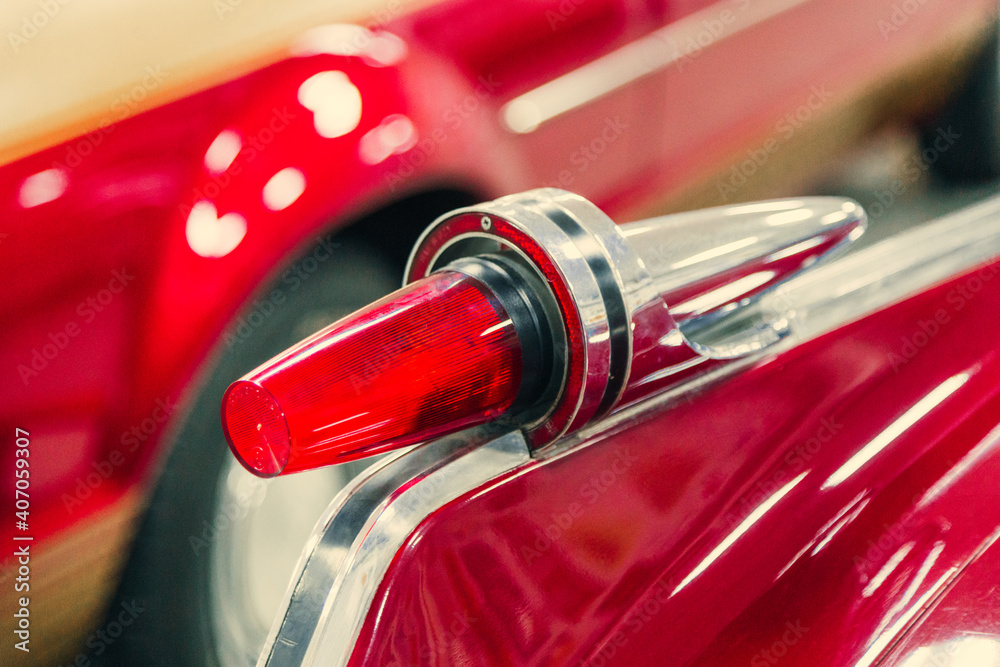 Detail of a show car. Car lamp close-up.