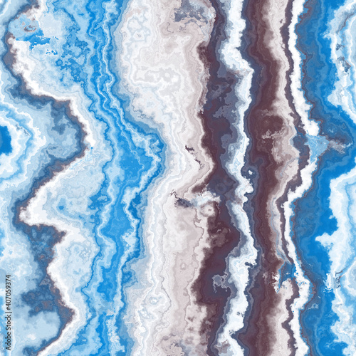 abstract illustration of blue and brown marble stone. Seamless texture