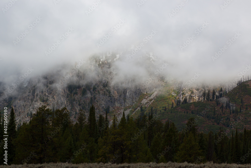 Mountain Shrouded by a cloud