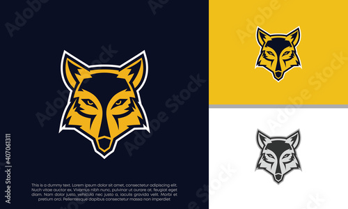 Fox logo mascot design vector. fox head illustration for sport team and printing tshirt.