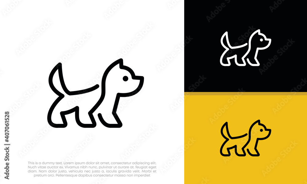 Cute dog logo vector. Pet dog logo vector