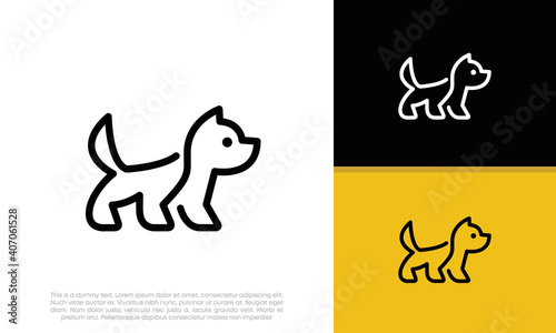 Cute dog logo vector. Pet dog logo vector