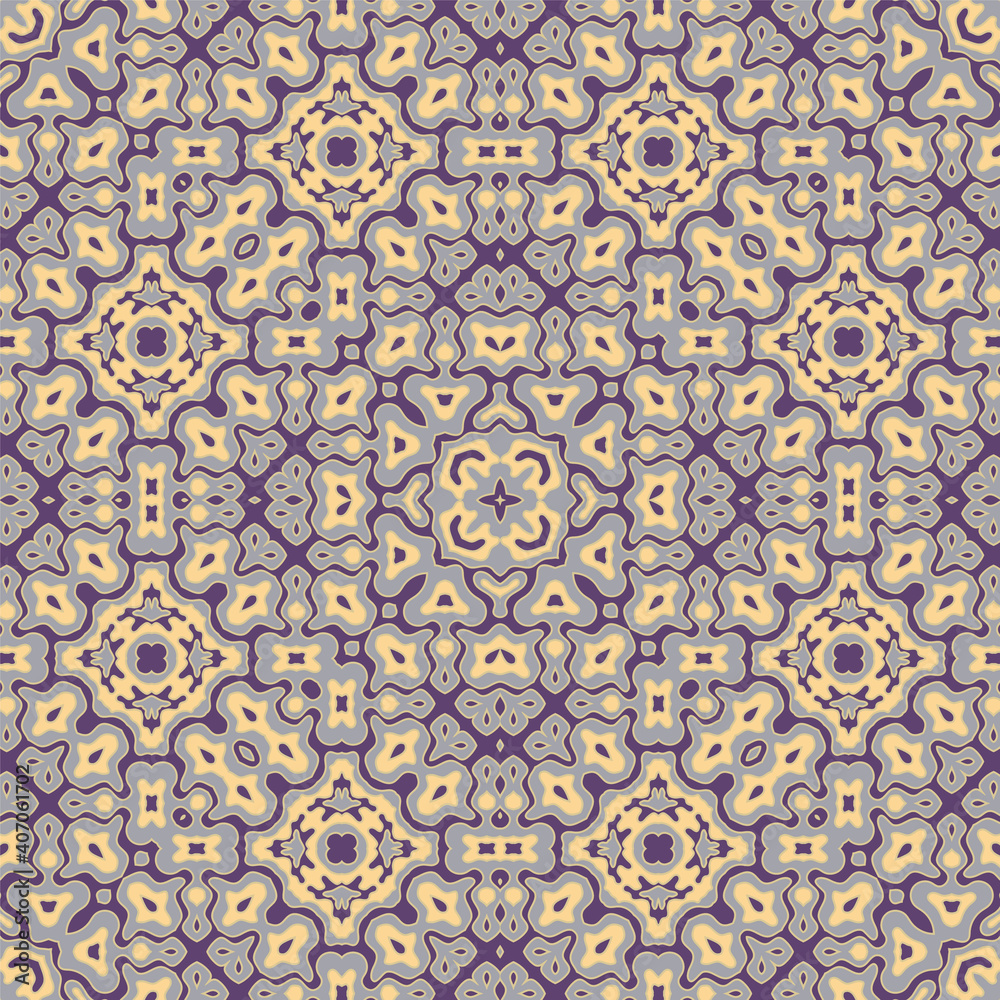 Ethnic floral motifs seamless pattern design