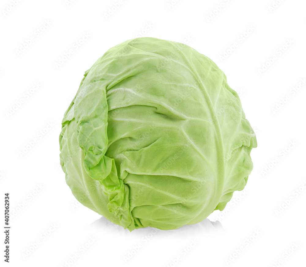Green cabbage isolated on white background. Green cabbage isolated on white background.