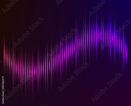 Color music equalizer - Sound waves abstract - purple background for different joyful events. Vector illustration eps 10 can be used presentation template, brochure layout page, cover magazine moskup