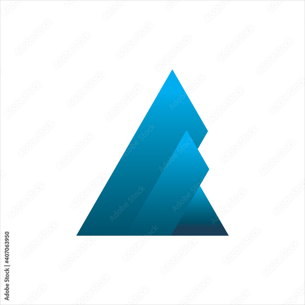 blue 3d triangle prism logo design blue 3d triangle prism logo design