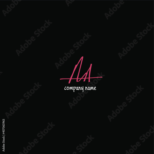 AA beauty monogram and elegant logo design