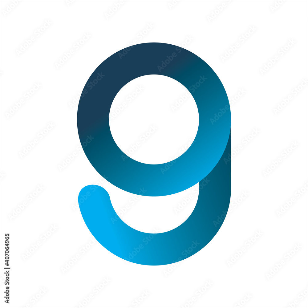 blue number letter nine g 9 logo design blue number letter nine g 9 logo design