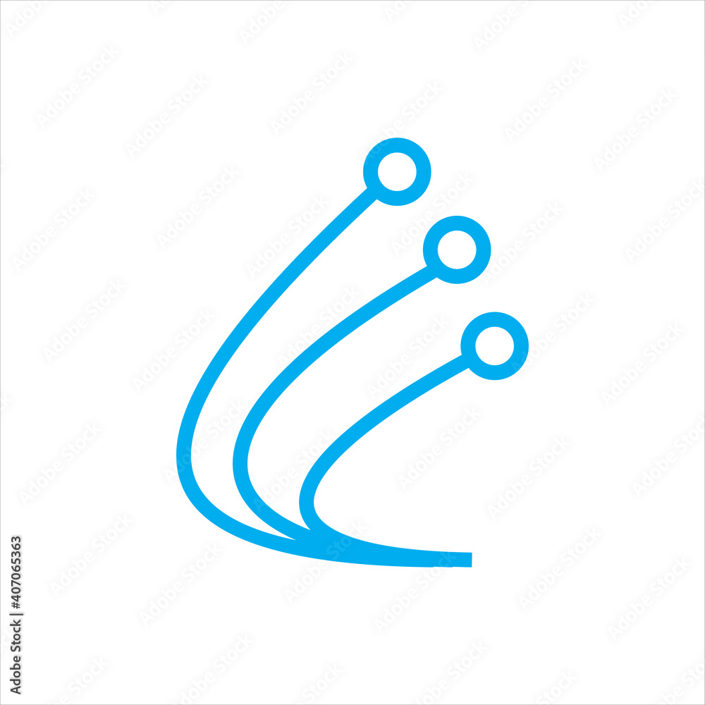 Fototapeta line dot connect network logo design