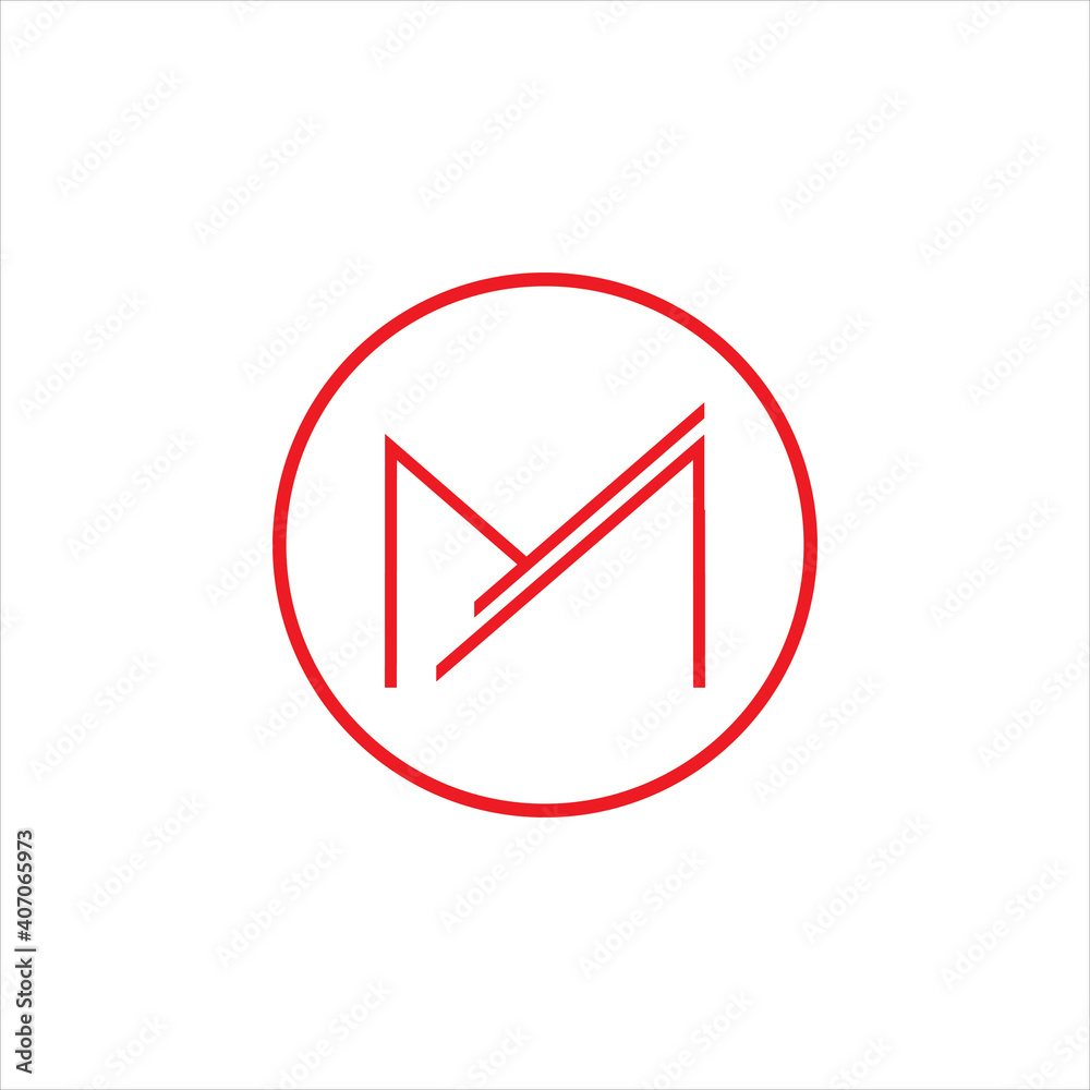 letter m circle color line logo design letter m circle color line logo design