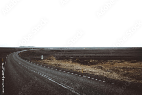Icelandic famous road N1 in empty lands