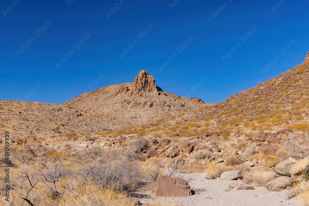 Sunny view of the beautiful landscape around Petroglyph Canyon Trail Sunny view of the beautiful landscape around Petroglyph Canyon Trail