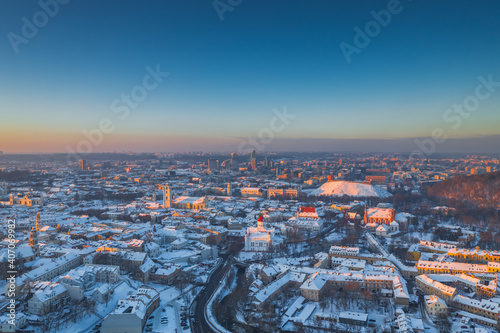 Aerial landscape of Vilnius town, Capital of Lithuania © lukjonis