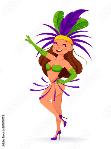 Mardi Gras Carnival. Cute lady dancer
