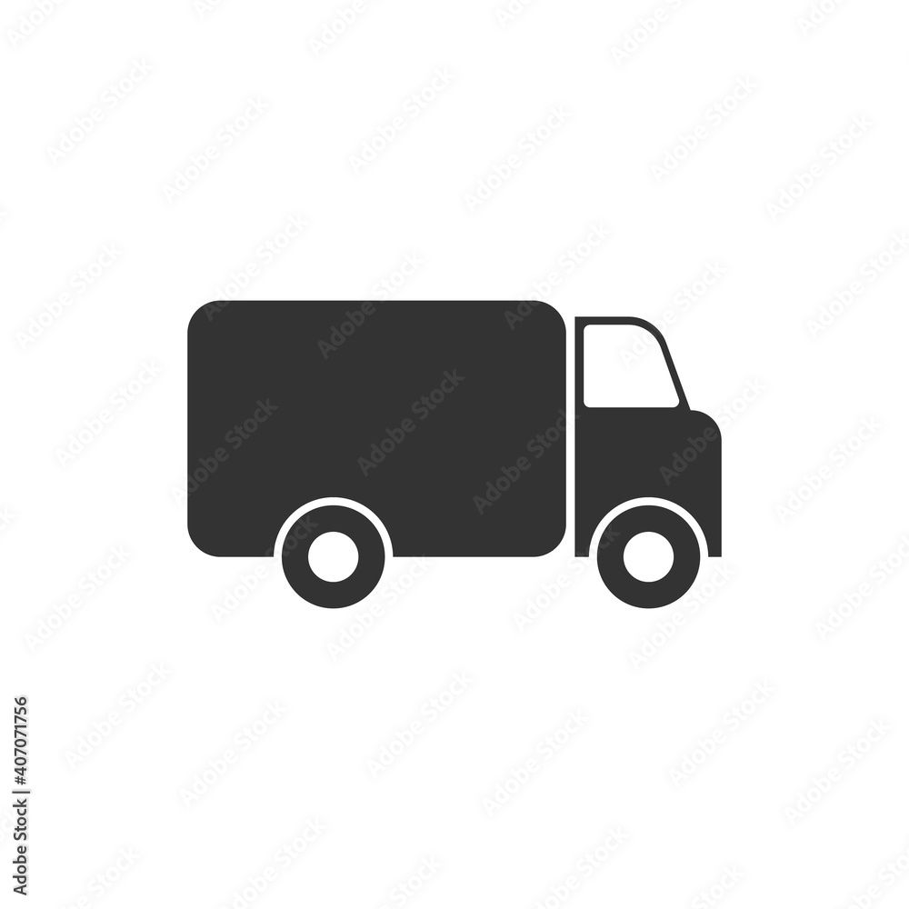 Delivery car vector icon isolated on white background