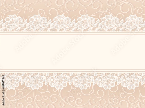 Template  frame design for greeting lace card