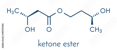 Ketone ester molecule. Present in drinks to induce ketosis. Skeletal formula.