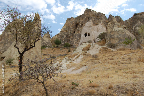 Panoramic view of Avcilar Valley, Cappadocia (Anatolia, Turkey). Fairy chimneys
 photo