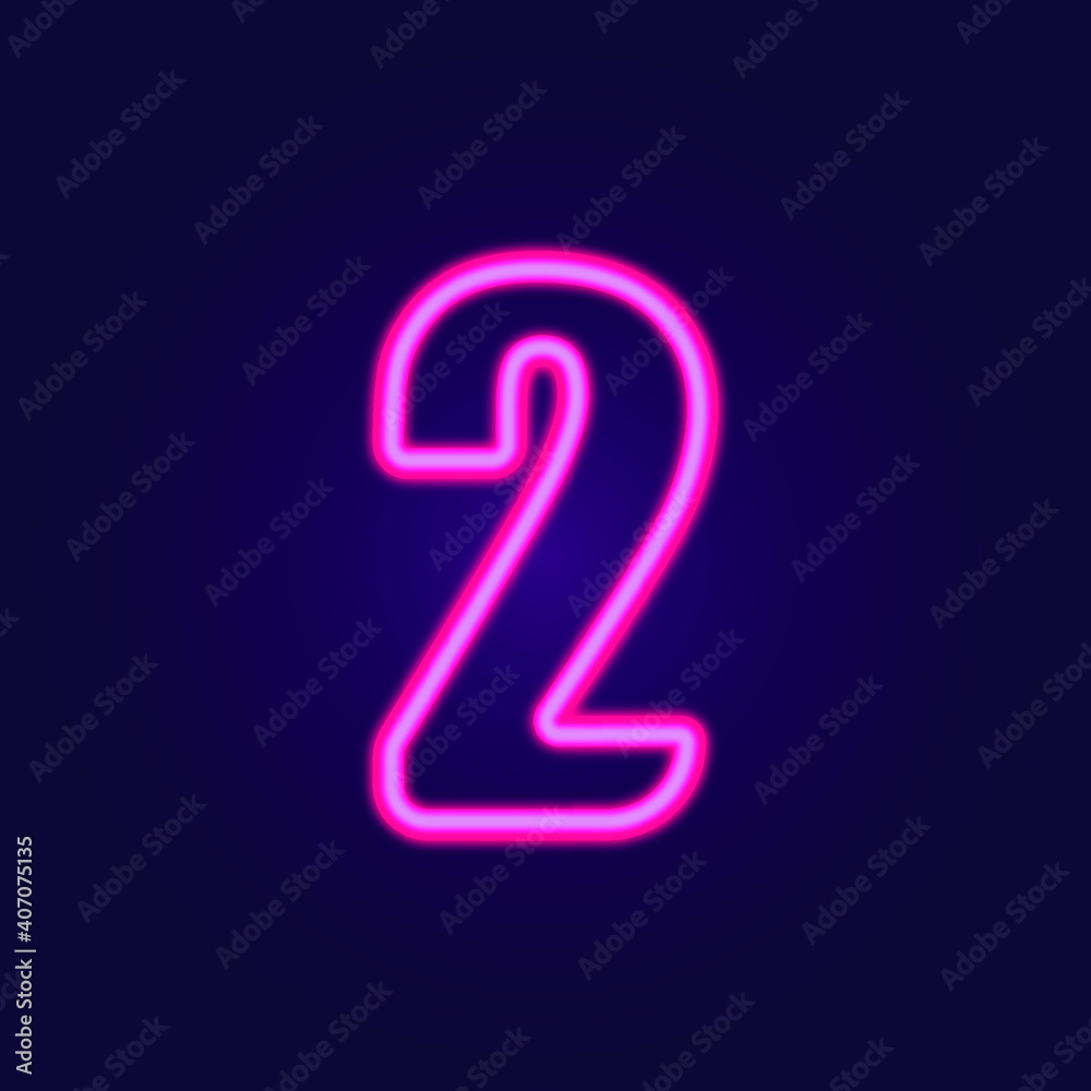 Neon numbers. Design element number template neon icon, light banner, neon signboard, nightly bright advertising, light inscription. Vector illustration Neon numbers. Design element number template neon icon, light banner, neon signboard, nightly bright advertising, light inscription. Vector illustration