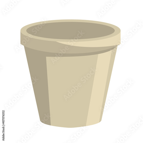 polystyrene pot white isolated icon