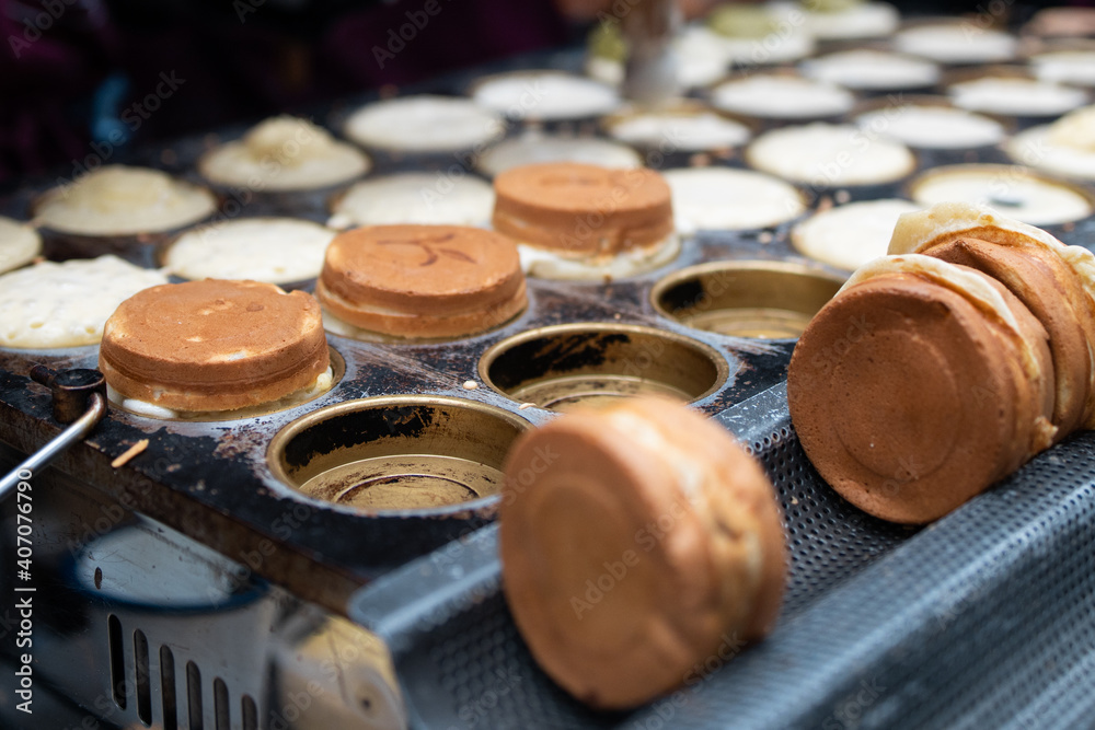 Japanese Wheel cake street food market Japanese Wheel cake street food market