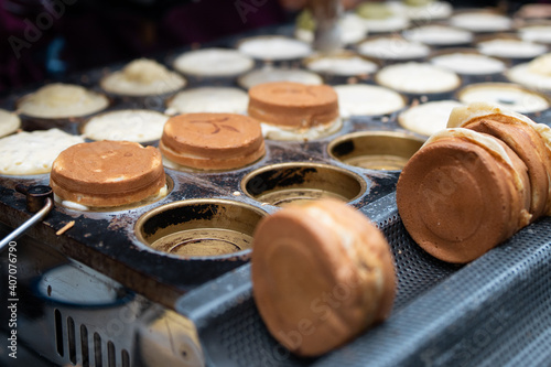 Japanese Wheel cake street food market