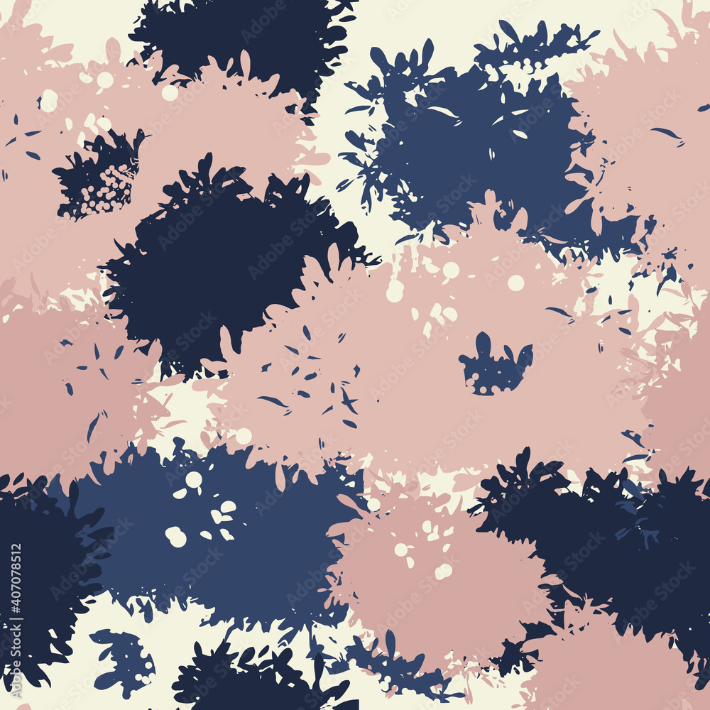 Obraz premium Abstract grunge camouflage, seamless texture, military camouflage pattern, Army or hunting camo clothes. Camouflage wallpaper for textile and fabric. Fashion camo style. Vector illustration