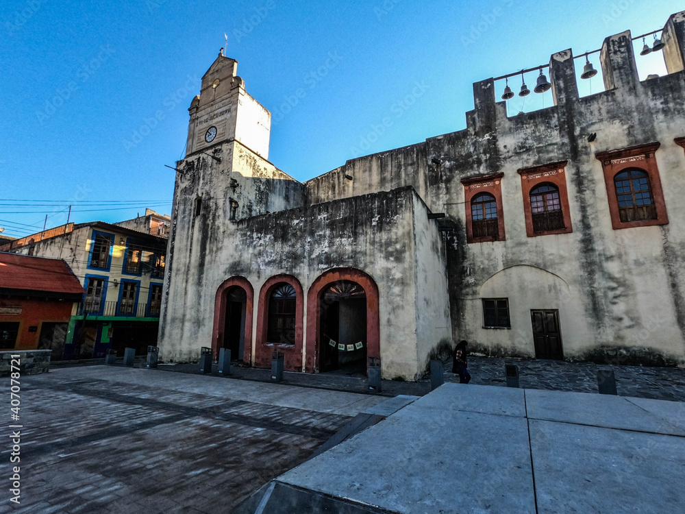 The ancient Church of St. Agustin, Xilitla, San Luis Potosi, Mexico