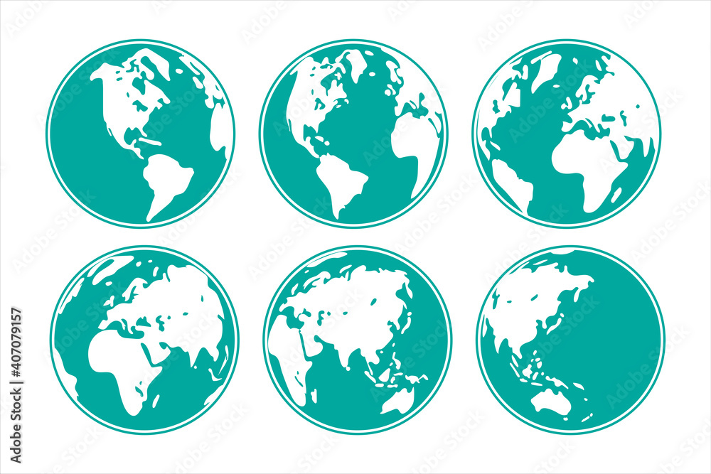vector planet earth. Earth icons. Flat planet vector planet earth. Earth icons. Flat planet