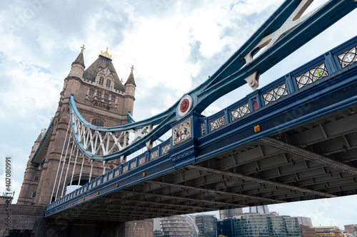 Under the Tower Bridge in London