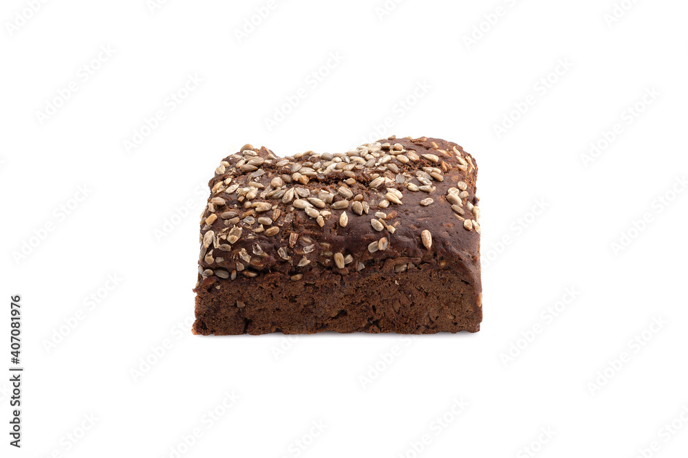 Whole loaf of rustic rye bread with sunflower seeds. Whole loaf of rustic rye bread with sunflower seeds.