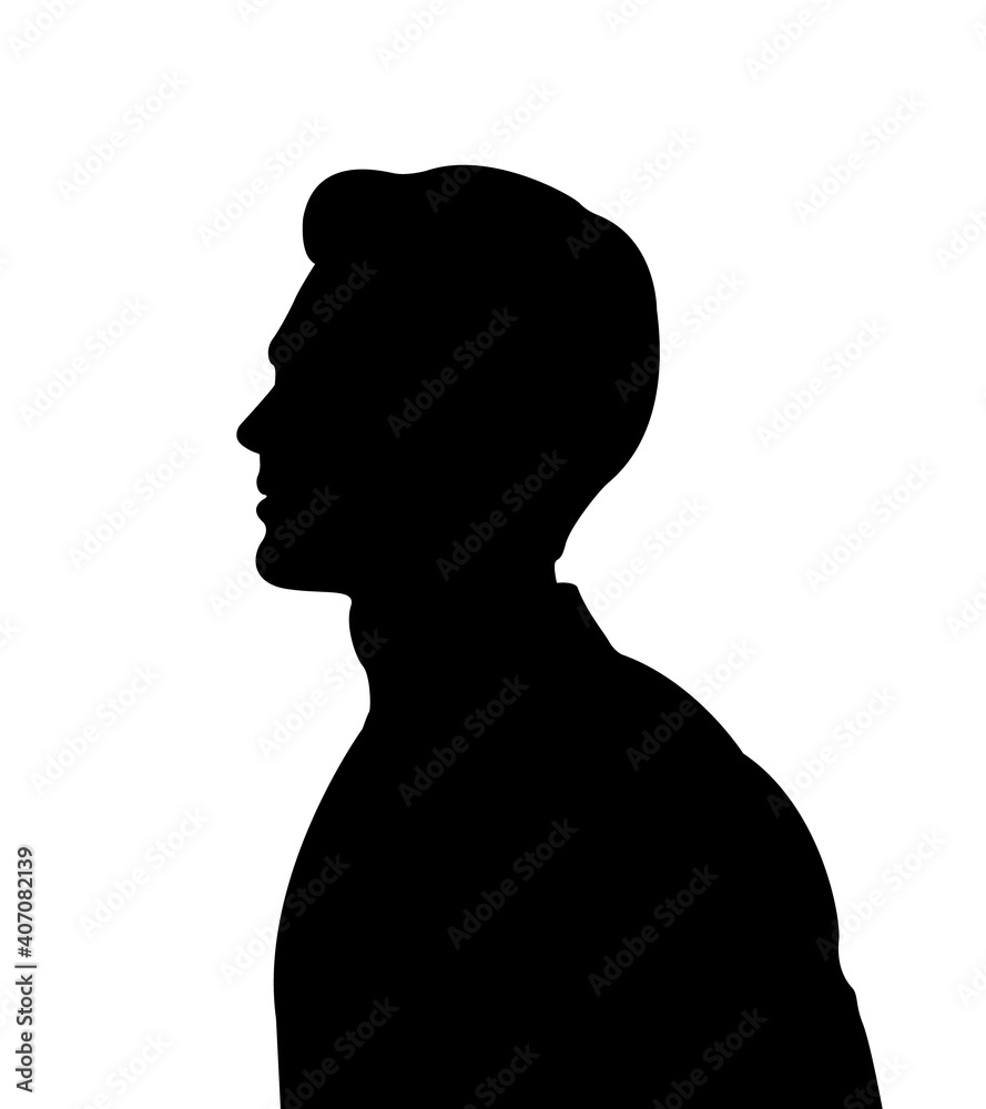Black color silhouette of people profile picture on white background. Vector illustration. Unknown person. Black color silhouette of people profile picture on white background. Vector illustration. Unknown person.